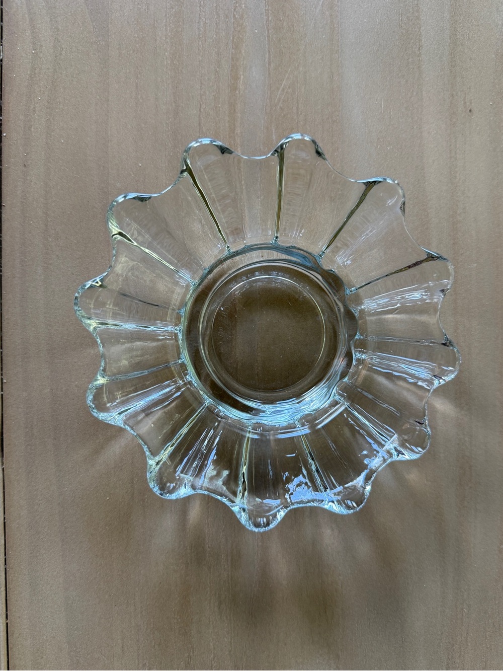 Clear Ruffled Small Glass Bowl